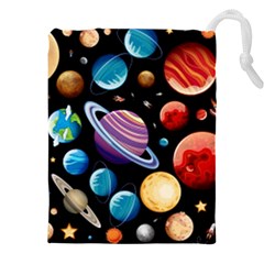 Background with many planets space Drawstring Pouch (4XL)