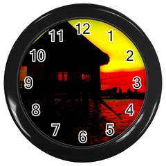 Ocean Dreaming Wall Clock (black) by essentialimage