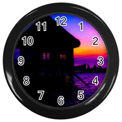 Ocean Dreaming Wall Clock (black) by essentialimage