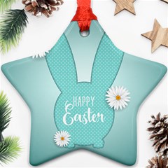 Easter Bunny Cutout Background 2402 Ornament (star)