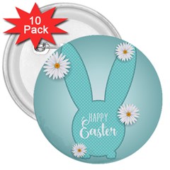 Easter Bunny Cutout Background 2402 3  Buttons (10 Pack) 