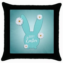 Easter Bunny Cutout Background 2402 Throw Pillow Case (black)