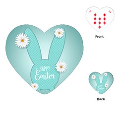 Easter Bunny Cutout Background 2402 Playing Cards Single Design (heart) by catchydesignhill