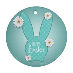 Easter Bunny Cutout Background 2402 Round Ornament (two Sides)