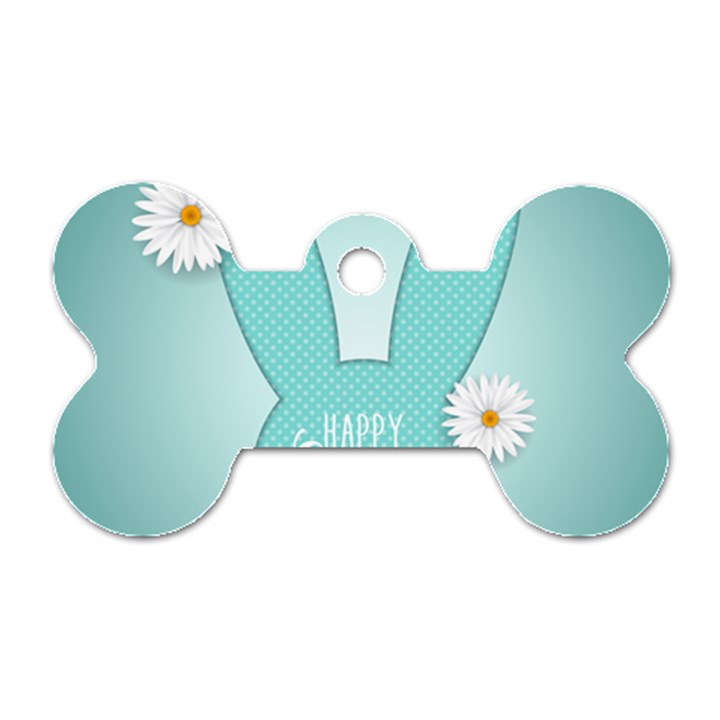 Easter Bunny Cutout Background 2402 Dog Tag Bone (One Side)