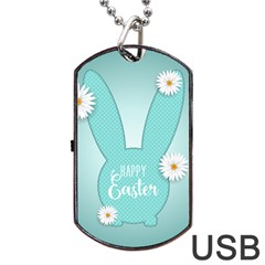 Easter Bunny Cutout Background 2402 Dog Tag Usb Flash (one Side) by catchydesignhill