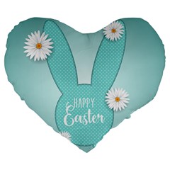 Easter Bunny Cutout Background 2402 Large 19  Premium Heart Shape Cushions