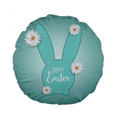 Easter Bunny Cutout Background 2402 Standard 15  Premium Flano Round Cushions