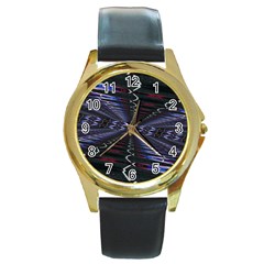 Digital Room Round Gold Metal Watch