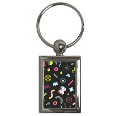 Memphis Design Seamless Pattern Key Chain (rectangle) by BangZart