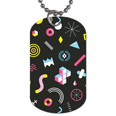 Memphis Design Seamless Pattern Dog Tag (one Side) by BangZart