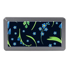 Abstract Wildflowers Dark Blue Background-blue Flowers Blossoms Flat Retro Seamless Pattern Daisy Memory Card Reader (mini) by BangZart