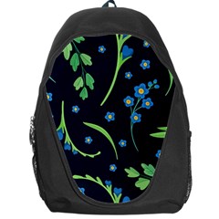 Abstract Wildflowers Dark Blue Background-blue Flowers Blossoms Flat Retro Seamless Pattern Daisy Backpack Bag by BangZart