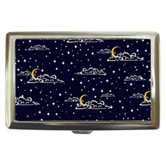 Hand Drawn Scratch Style Night Sky With Moon Cloud Space Among Stars Seamless Pattern Vector Design  Cigarette Money Case by BangZart