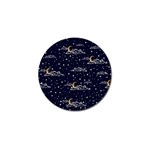 Hand drawn scratch style night sky with moon cloud space among stars seamless pattern vector design  Golf Ball Marker Front