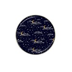 Hand drawn scratch style night sky with moon cloud space among stars seamless pattern vector design  Hat Clip Ball Marker (10 pack) Front