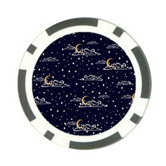 Hand Drawn Scratch Style Night Sky With Moon Cloud Space Among Stars Seamless Pattern Vector Design  Poker Chip Card Guard by BangZart