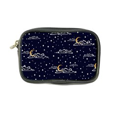 Hand Drawn Scratch Style Night Sky With Moon Cloud Space Among Stars Seamless Pattern Vector Design  Coin Purse by BangZart