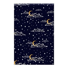 Hand Drawn Scratch Style Night Sky With Moon Cloud Space Among Stars Seamless Pattern Vector Design  Shower Curtain 48  X 72  (small)  by BangZart