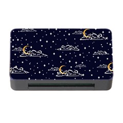 Hand Drawn Scratch Style Night Sky With Moon Cloud Space Among Stars Seamless Pattern Vector Design  Memory Card Reader With Cf by BangZart