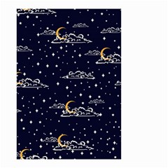 Hand Drawn Scratch Style Night Sky With Moon Cloud Space Among Stars Seamless Pattern Vector Design  Small Garden Flag (two Sides) by BangZart