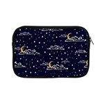 Hand drawn scratch style night sky with moon cloud space among stars seamless pattern vector design  Apple iPad Mini Zipper Cases Front