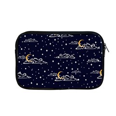 Hand Drawn Scratch Style Night Sky With Moon Cloud Space Among Stars Seamless Pattern Vector Design  Apple Macbook Pro 13  Zipper Case by BangZart