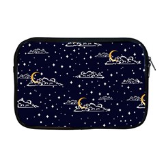 Hand Drawn Scratch Style Night Sky With Moon Cloud Space Among Stars Seamless Pattern Vector Design  Apple Macbook Pro 17  Zipper Case by BangZart