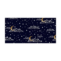 Hand Drawn Scratch Style Night Sky With Moon Cloud Space Among Stars Seamless Pattern Vector Design  Yoga Headband by BangZart