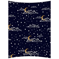 Hand Drawn Scratch Style Night Sky With Moon Cloud Space Among Stars Seamless Pattern Vector Design  Back Support Cushion by BangZart