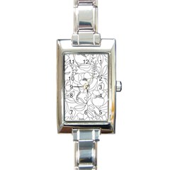 Contemporary Nature Seamless Pattern Rectangle Italian Charm Watch by BangZart