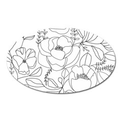 Contemporary Nature Seamless Pattern Oval Magnet by BangZart