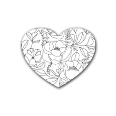 Contemporary Nature Seamless Pattern Rubber Coaster (heart)  by BangZart