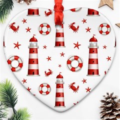 Nautical Seamless Pattern Ornament (heart) by BangZart