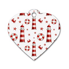 Nautical Seamless Pattern Dog Tag Heart (two Sides) by BangZart