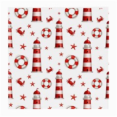 Nautical Seamless Pattern Medium Glasses Cloth by BangZart