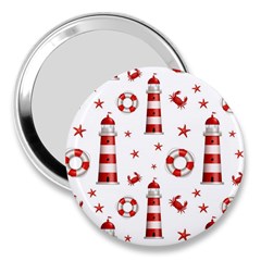 Nautical Seamless Pattern 3  Handbag Mirrors by BangZart