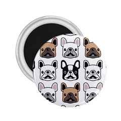 Dog French Bulldog Seamless Pattern Face Head 2 25  Magnets by BangZart