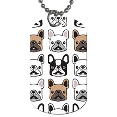 Dog French Bulldog Seamless Pattern Face Head Dog Tag (one Side) by BangZart