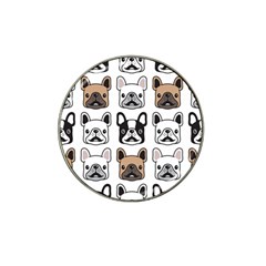 Dog French Bulldog Seamless Pattern Face Head Hat Clip Ball Marker (4 Pack) by BangZart