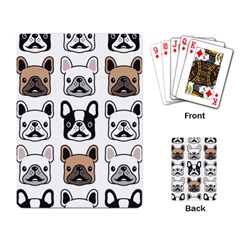 Dog French Bulldog Seamless Pattern Face Head Playing Cards Single Design (rectangle) by BangZart