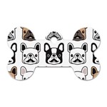 Dog french bulldog seamless pattern face head Dog Tag Bone (Two Sides) Back