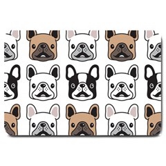 Dog French Bulldog Seamless Pattern Face Head Large Doormat  by BangZart