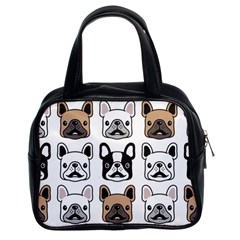 Dog French Bulldog Seamless Pattern Face Head Classic Handbag (two Sides) by BangZart