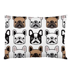 Dog French Bulldog Seamless Pattern Face Head Pillow Case by BangZart