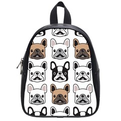 Dog French Bulldog Seamless Pattern Face Head School Bag (small) by BangZart