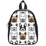 Dog french bulldog seamless pattern face head School Bag (Small) Front