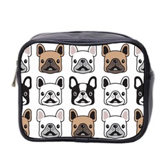 Dog French Bulldog Seamless Pattern Face Head Mini Toiletries Bag (two Sides) by BangZart