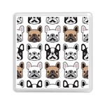 Dog french bulldog seamless pattern face head Memory Card Reader (Square) Front