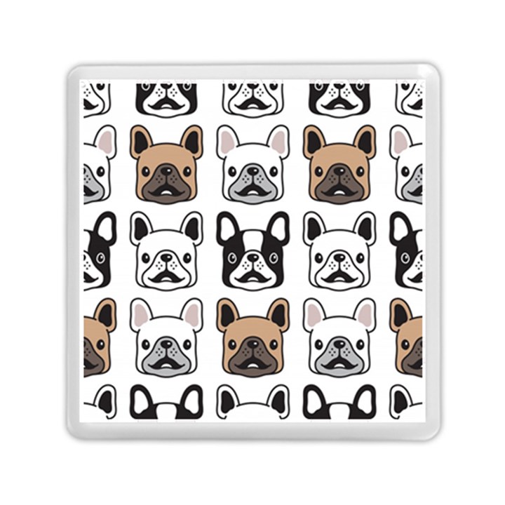 Dog french bulldog seamless pattern face head Memory Card Reader (Square)